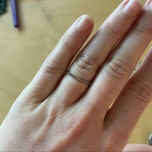Twisted rope silver ring